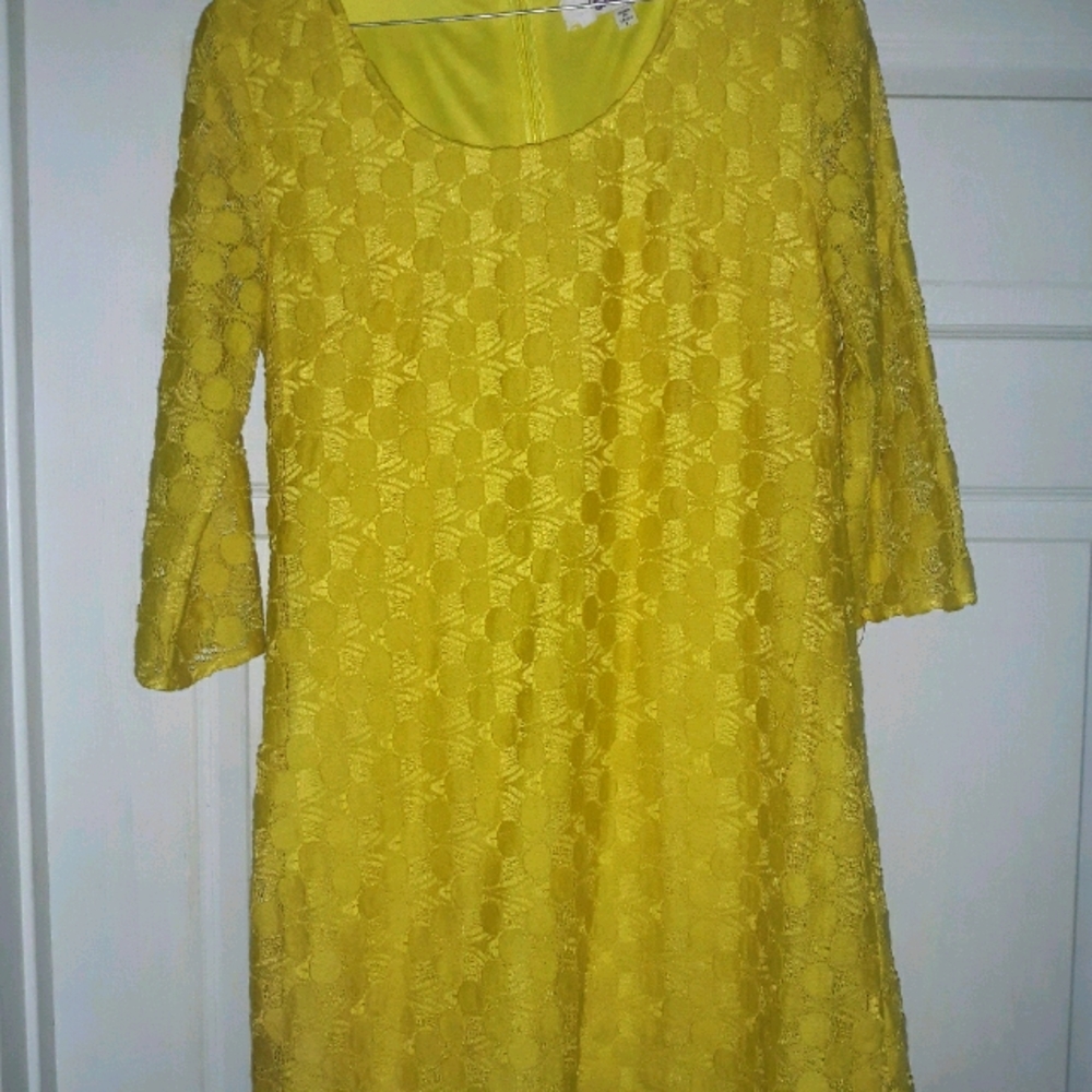 Vintage Yellow Lace Dress